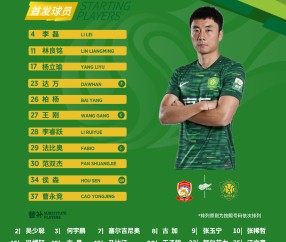 变阵四后卫！国安首发做出四处调整，19岁小将李睿跃首次首发